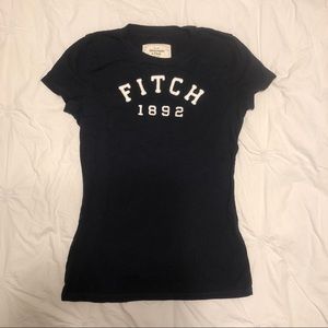 ABERCROMBIE AND FITCH Navy Blue Classic Logo Tee